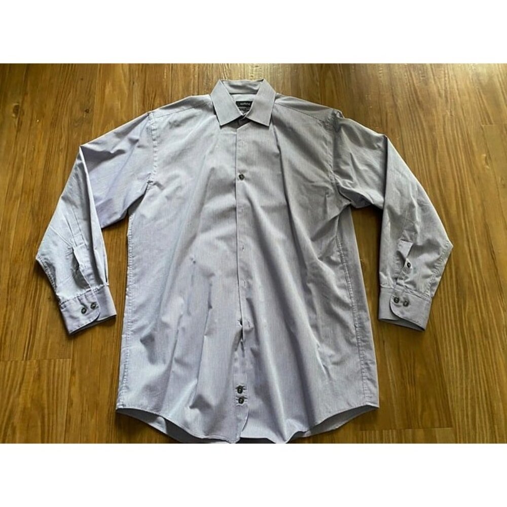 Alfani Men's Stretch Fabric Button-Up Dress Shirt (Medium 15 32/33)